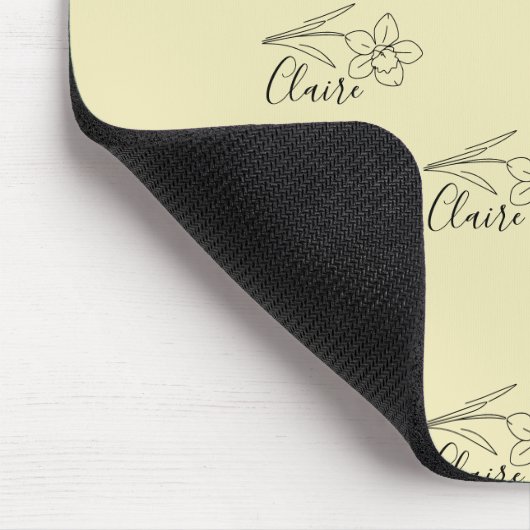 Personalisierter Name März daffodia Geburtsname Bl Mousepad (Ecke)