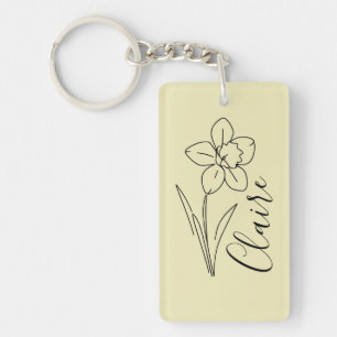 Personalisierter Name März daffodia Geburtsname Bl Schlüsselanhänger