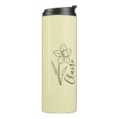 Personalisierter Name März daffodia Geburtsname Bl Thermosbecher (Nach links gedreht)