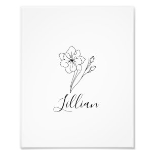 Personalisierter Name März jonquil Geburtsname Blu Fotodruck