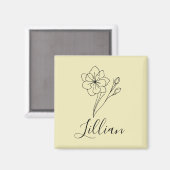 Personalisierter Name März jonquil Geburtsname Blu Magnet (Vorderseite/Rückseite)
