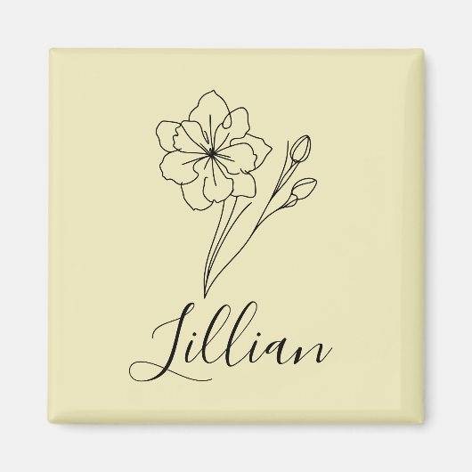 Personalisierter Name März jonquil Geburtsname Blu Magnet (Vorne)