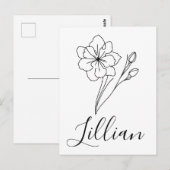 Personalisierter Name März jonquil Geburtsname Blu Postkarte (Vorne/Hinten)