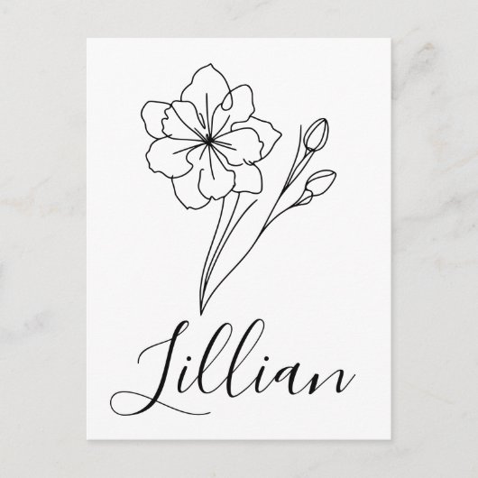 Personalisierter Name März jonquil Geburtsname Blu Postkarte (Vorderseite)