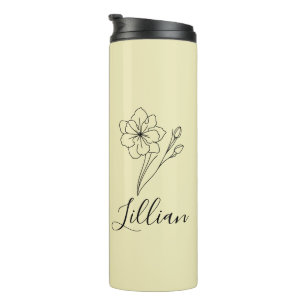 Personalisierter Name März jonquil Geburtsname Blu Thermosbecher