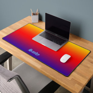 Personalisierter Name Mehrfarbig Gelb Orange Blau Schreibtischunterlage