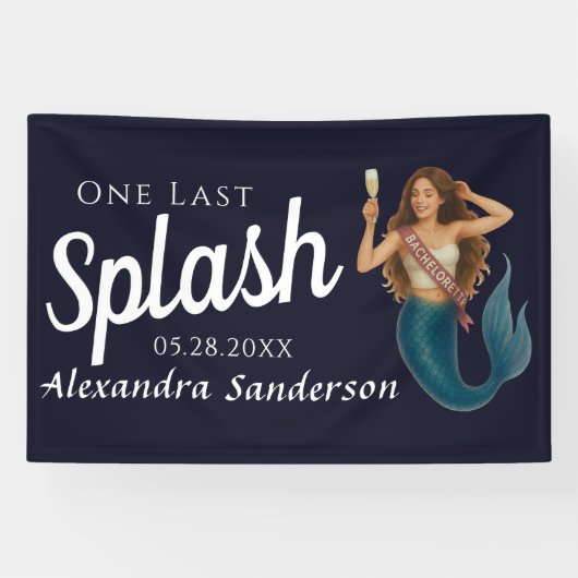Personalisierter Name Mermaid Bachelorette Banner (Horizontal)