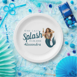 Personalisierter Name Mermaid Bachelorette Pappteller