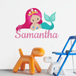 Personalisierter Name Mermaid Kinderzimmer Wandaufkleber<br><div class="desc">Dieses Design kann in dem Bereich personalisiert werden, der durch das Ändern des Fotos und/oder Textes zur Verfügung gestellt wird. Sie können auch angepasst werden, indem Sie auf Vorlage personalisieren klicken und dann auf die Schaltfläche klicken, um weitere Optionen anzupassen, um die Hintergrundfarbe zu löschen oder zu ändern, Text hinzuzufügen,...</div>