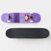 Personalisierter Name mermaid lila Glitzer Skateboard (Horizontal)