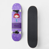 Personalisierter Name mermaid lila Glitzer Skateboard (Vorderseite)