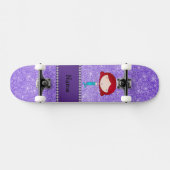 Personalisierter Name mermaid lila Glitzer Skateboard (Horizontal)