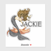 Personalisierter Name Mermaid Niedlich Aufkleber (Blatt)