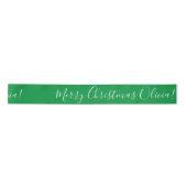 Personalisierter Name Merry Christmas Holiday Sati Satinband (Vorderseite)