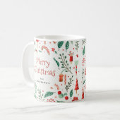 Personalisierter Name Merry Christmas Kaffeetasse (Vorderseite Links)