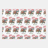 Personalisierter Name Merry Christmas Turtle in Sa Geschenkpapier Set (Vorderseite 3)