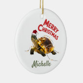 Personalisierter Name Merry Christmas Turtle in Sa Keramik Ornament (Rechts)