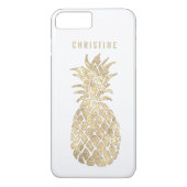 personalisierter Name Metallic-Effekt Ananas Case-Mate iPhone Hülle (Rückseite)