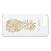 personalisierter Name Metallic-Effekt Ananas Case-Mate iPhone Hülle (Rückseite (Horizontal))