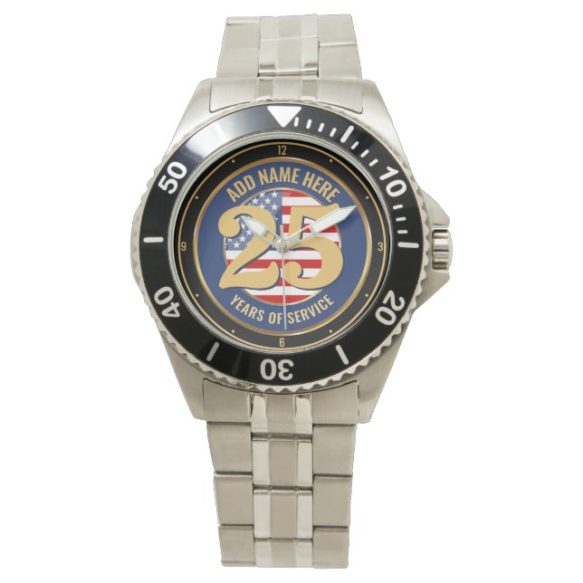 Personalisierter NAME Militär oder Polizeischutz Armbanduhr (Vorderseite)