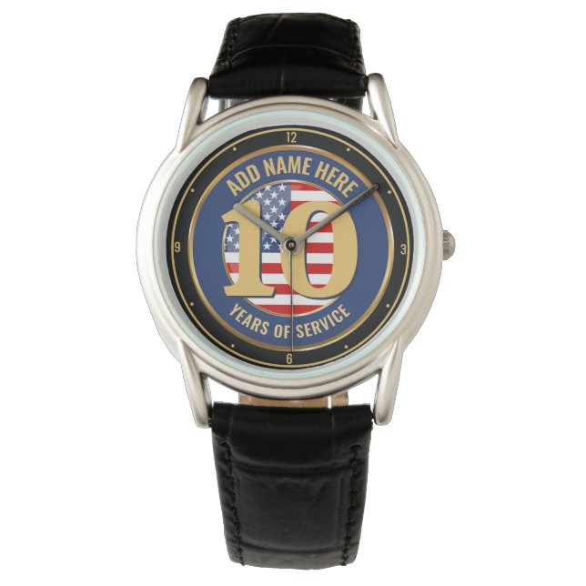 Personalisierter NAME Militär oder Polizeischutz Armbanduhr (Vorderseite)