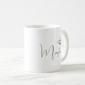 Personalisierter Name Minimal Bird Design Kaffeetasse (VorderseiteRechts)