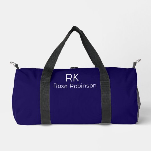 Personalisierter Name Minimal Classic Elegant Blue Duffle Bag (Vorderseite)
