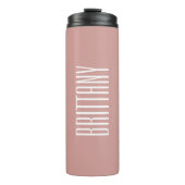 Personalisierter Name Minimal für einfache Red Bri Thermosbecher (Vorderseite)