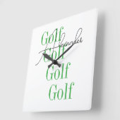 Personalisierter Name Minimal Golf Typografie Quadratische Wanduhr (Winkel)