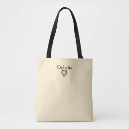 Personalisierter Name Minimal Herz Schwarz & Creme Tasche