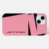 Personalisierter Name Minimalistisch, rosa und sch Case-Mate iPhone Hülle (Rückseite (Horizontal))