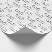 Personalisierter Name minimalistisch Schwarzweiß H Geschenkpapier (Ecke)