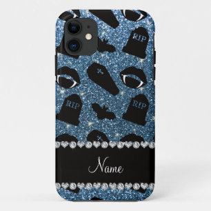 Personalisierter Name misty blue Glitzer vampire Case-Mate iPhone Hülle