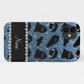 Personalisierter Name misty blue Glitzer vampire Case-Mate iPhone Hülle (Rückseite (Horizontal))