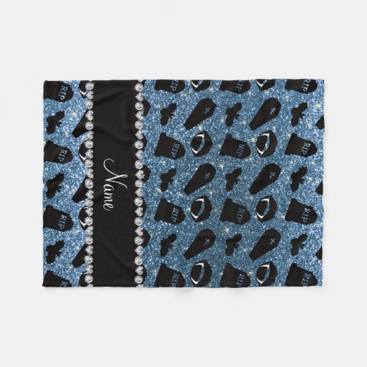 Personalisierter Name misty blue Glitzer vampire Fleecedecke (Vorderseite (Horizontal))