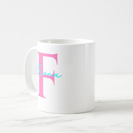 Personalisierter Name mit Anfangsgeschenk für ihn Kaffeetasse (Vorderseite Links)