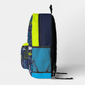 personalisierter Name mit blaugrauem Linde Bedruckter Rucksack (Rechts)