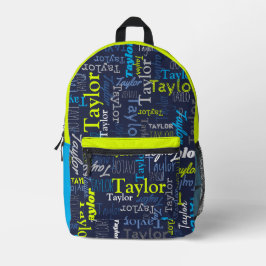 personalisierter Name mit blaugrauem Linde Bedruckter Rucksack