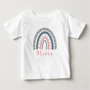 Personalisierter Name mit Coolem Boho Rainbow Baby T-shirt