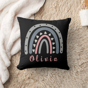 Personalisierter Name mit Coolem Boho Rainbow Kissen