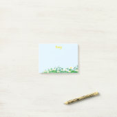 Personalisierter Name mit Daisy Blume Light Blue Post-it Klebezettel (Auf Schreibtisch)