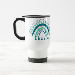 Personalisierter Name mit dem modernen Boho-Regenb Reisebecher