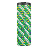 Personalisierter Name mit Fliesenmuster der brasil Thermosbecher (Rückseite)