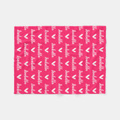 Personalisierter Name mit heißen rosa Noten Fleecedecke (Vorderseite (Horizontal))