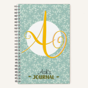 Personalisierter Name mit/ Initial und Viktorianis Notizblock