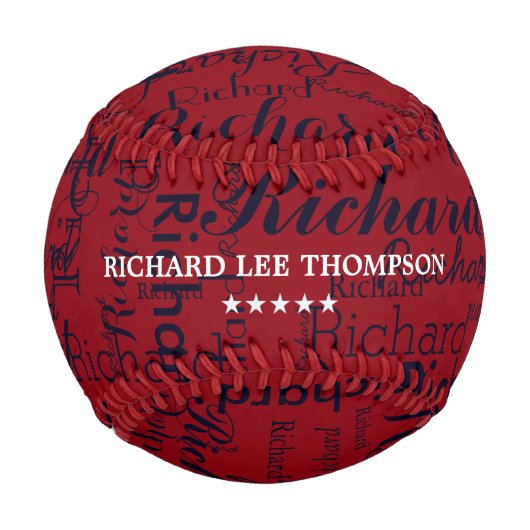 personalisierter Name mit Initialen Monogramm Baseball (Rückseite)