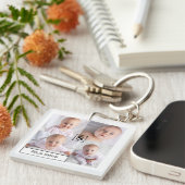 Personalisierter Name Mit Monogramm 4 FotoCollage Schlüsselanhänger (Vorderseite rechts)
