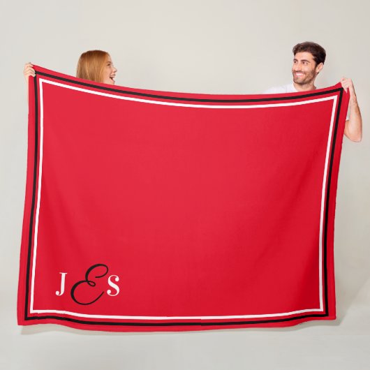 Personalisierter Name Mit Monogramm Red Stadium Bl Fleecedecke (Beispiel)