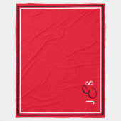 Personalisierter Name Mit Monogramm Red Stadium Bl Fleecedecke (Vorderseite)