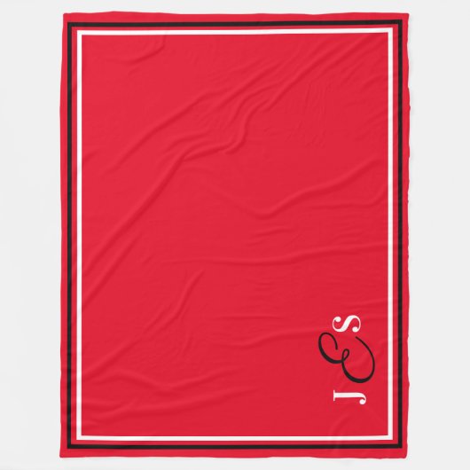 Personalisierter Name Mit Monogramm Red Stadium Bl Fleecedecke (Vorderseite)